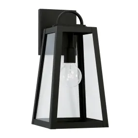 Leighton - 1 Light Coastal Outdoor Wall Lantern - 16" - Black