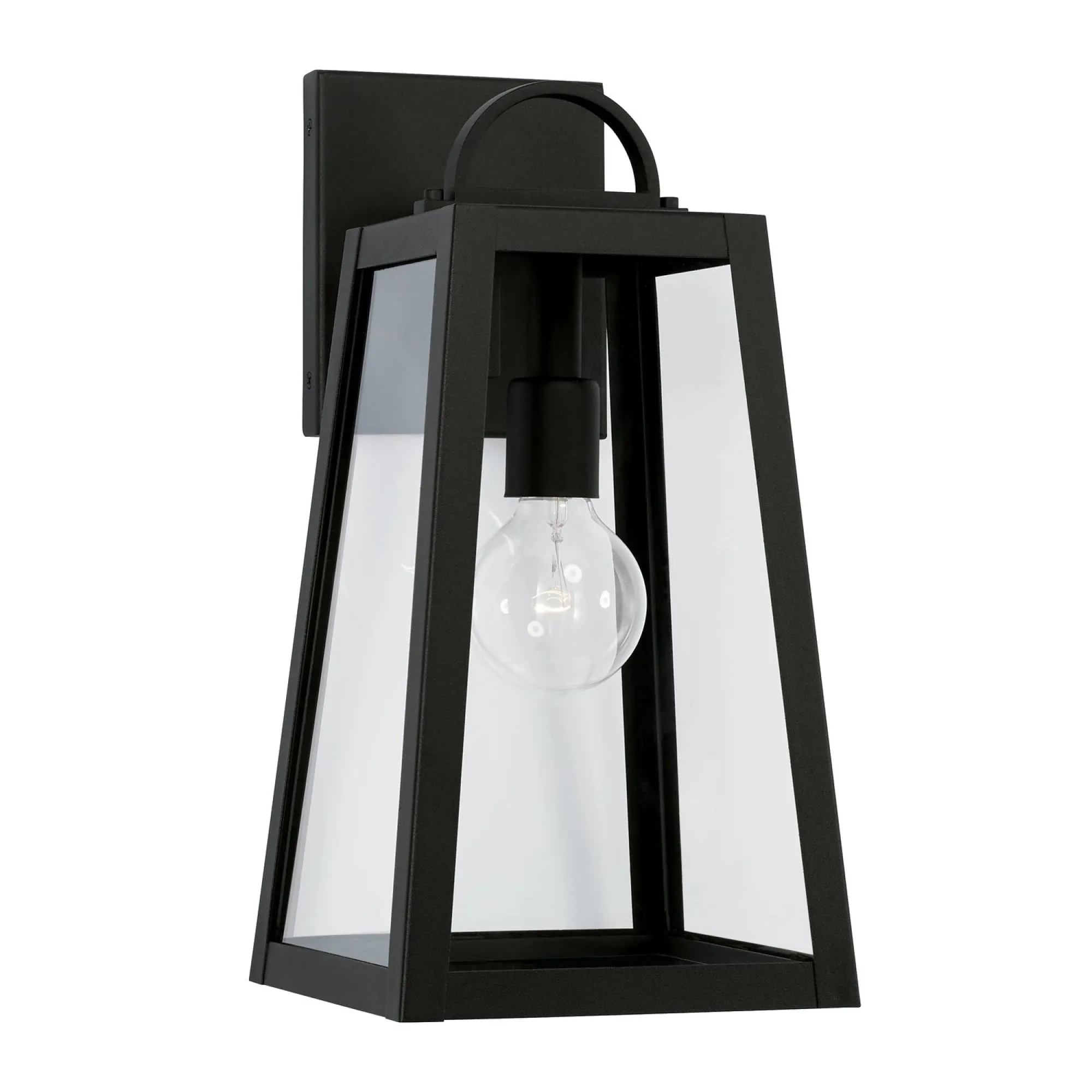 Leighton - 1 Light Coastal Outdoor Wall Lantern - 16" - Black