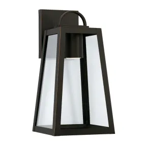 Leighton - 1 Light Coastal Outdoor Wall Lantern - Night Sky - 16" - Oiled Bronze