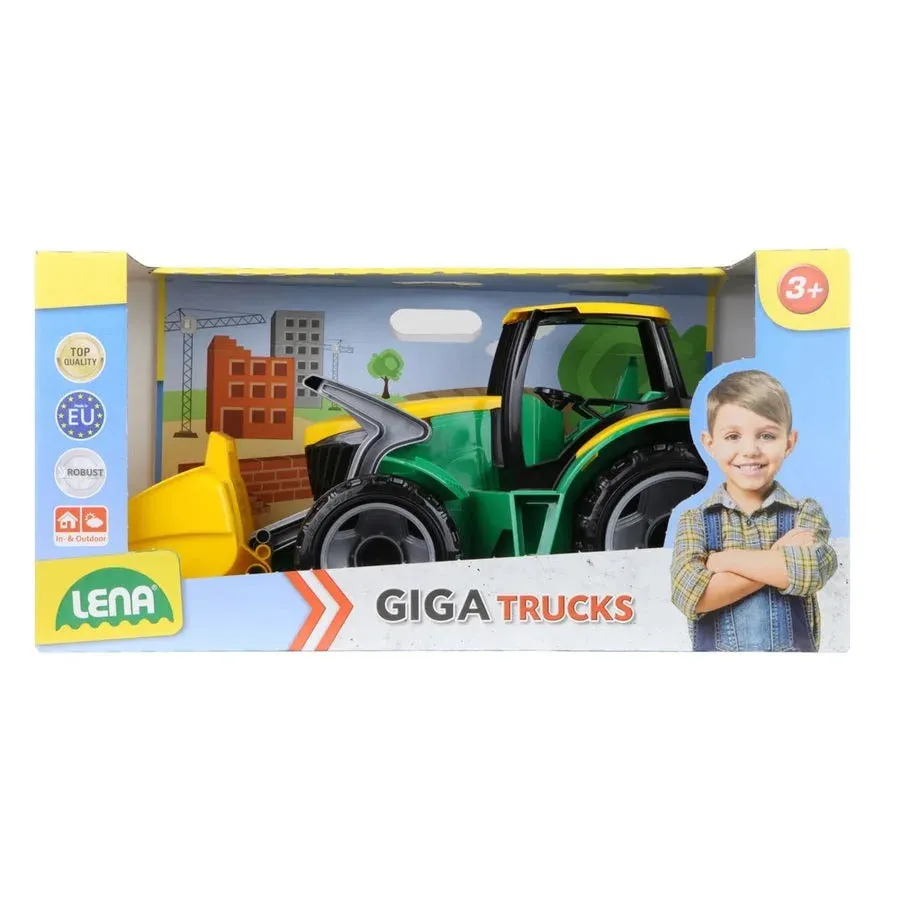 Lena Giga Trucks Tractor With Front Shovel (Green/Yellow, Open Box)