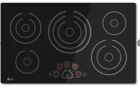 LG 36-in 5 Elements Smooth Surface (Radiant) Black Electric Cooktop