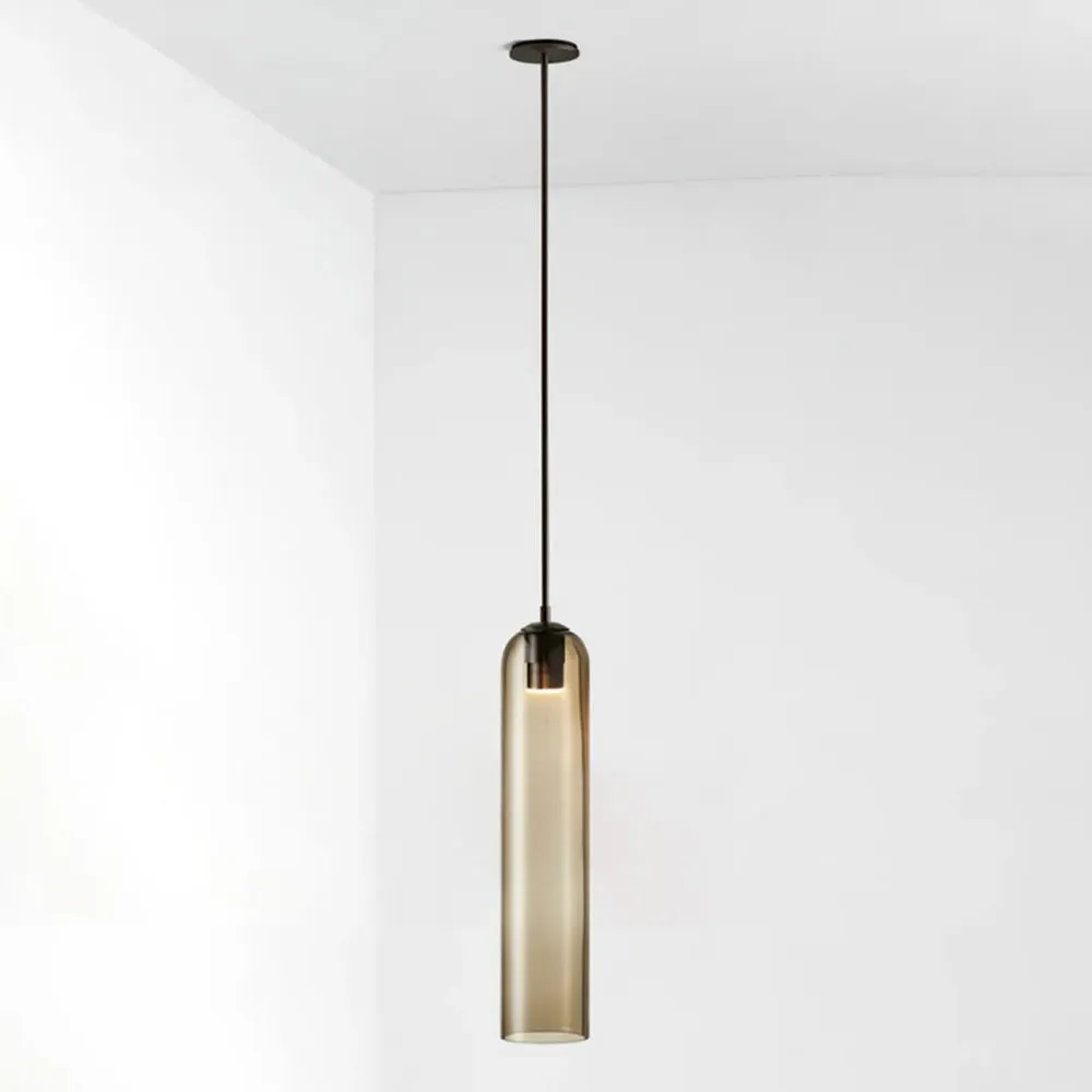 Long Tube Glass Pendant Light