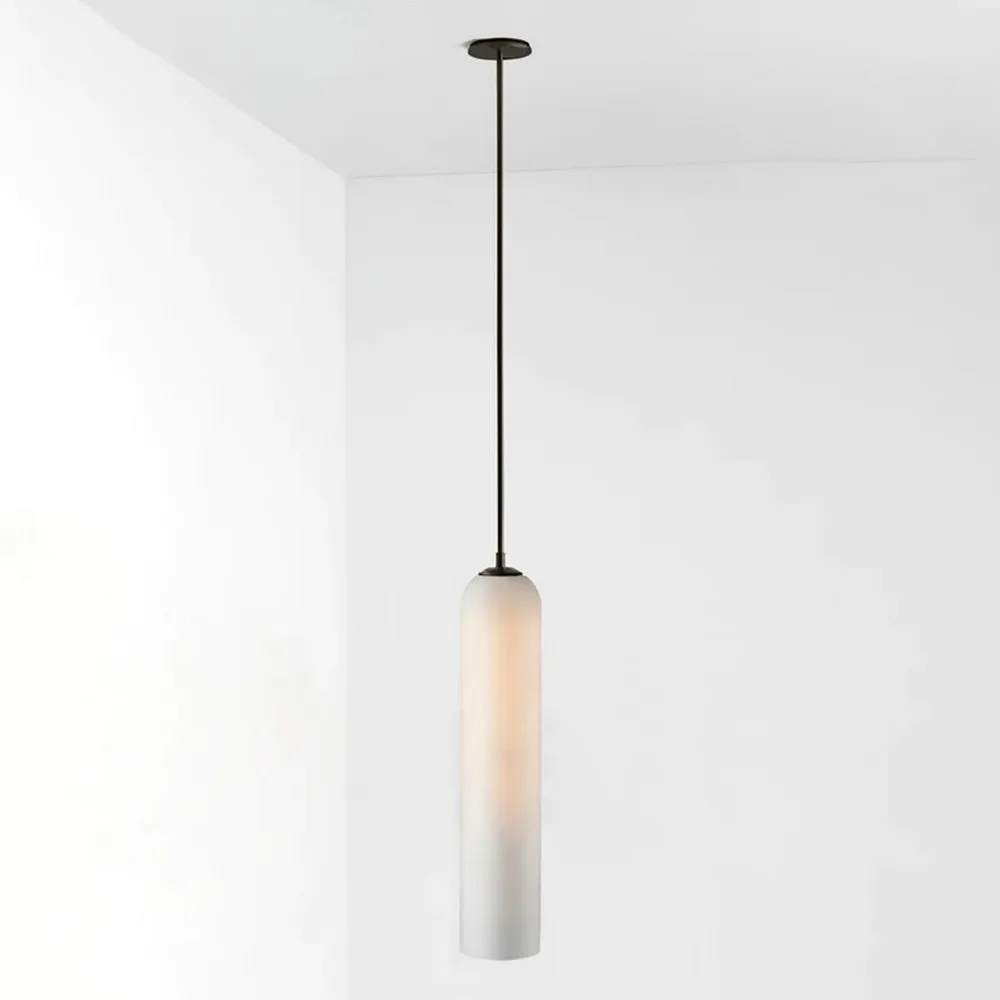 Long Tube Glass Pendant Light