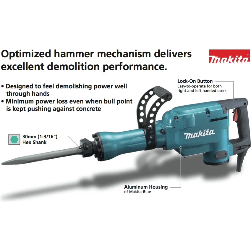 Makita HM1306 Jack Hammer / Demolition Hammer 30mm HEX 28.8 J