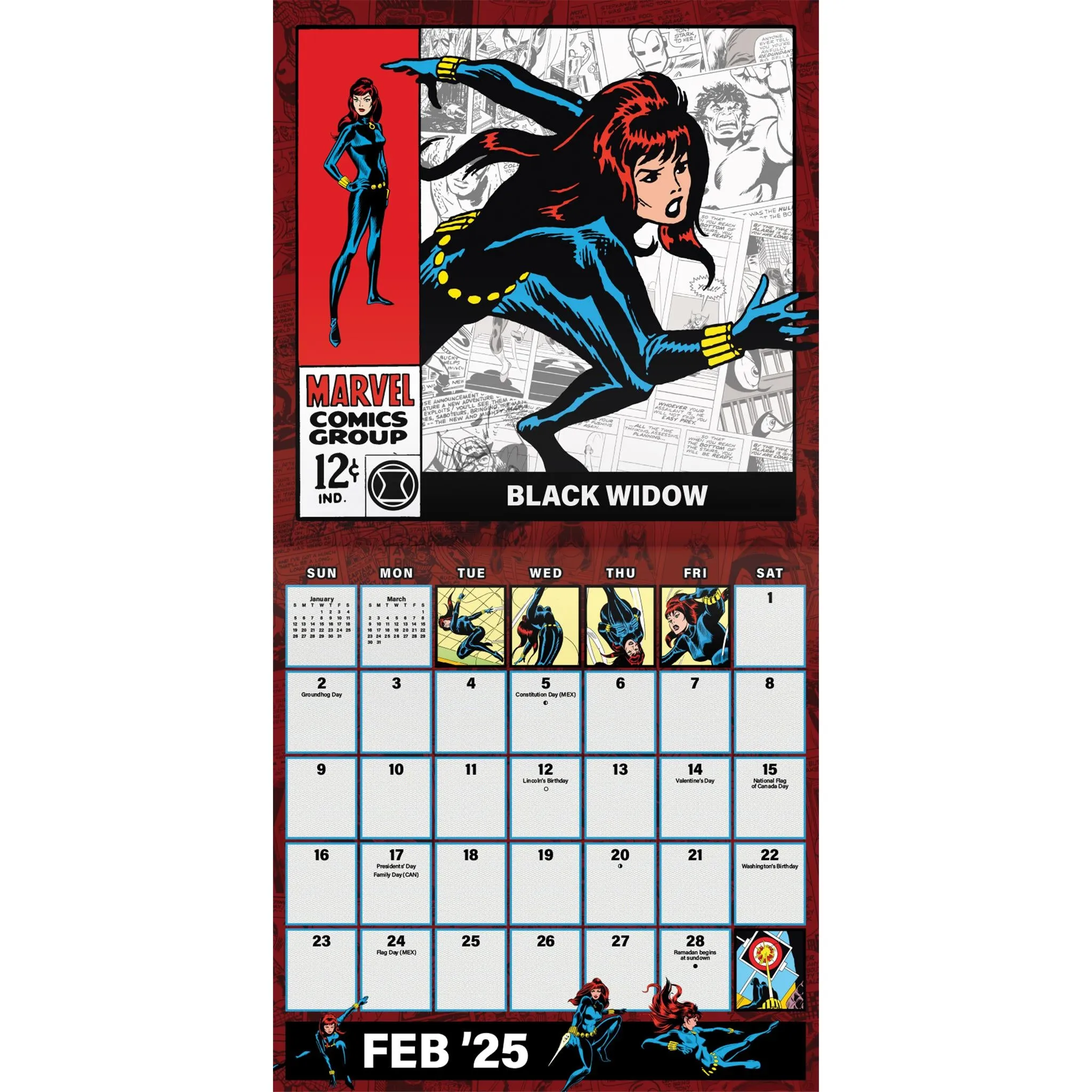 Marvel Comics with Print Wall 2025 Calendar