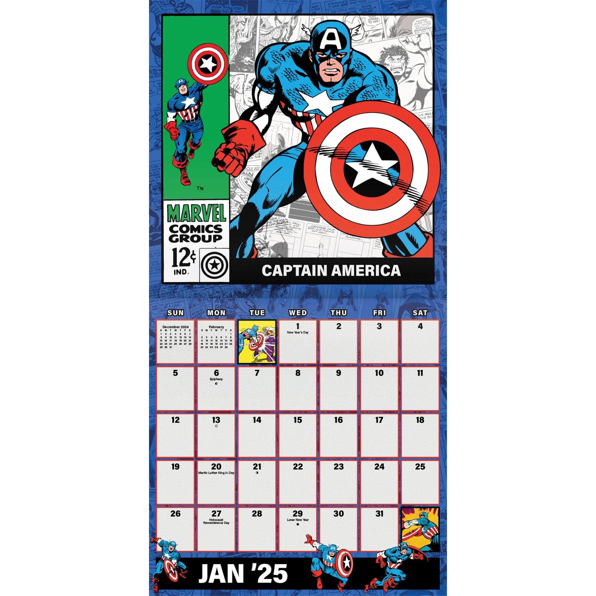 Marvel Comics with Print Wall 2025 Calendar