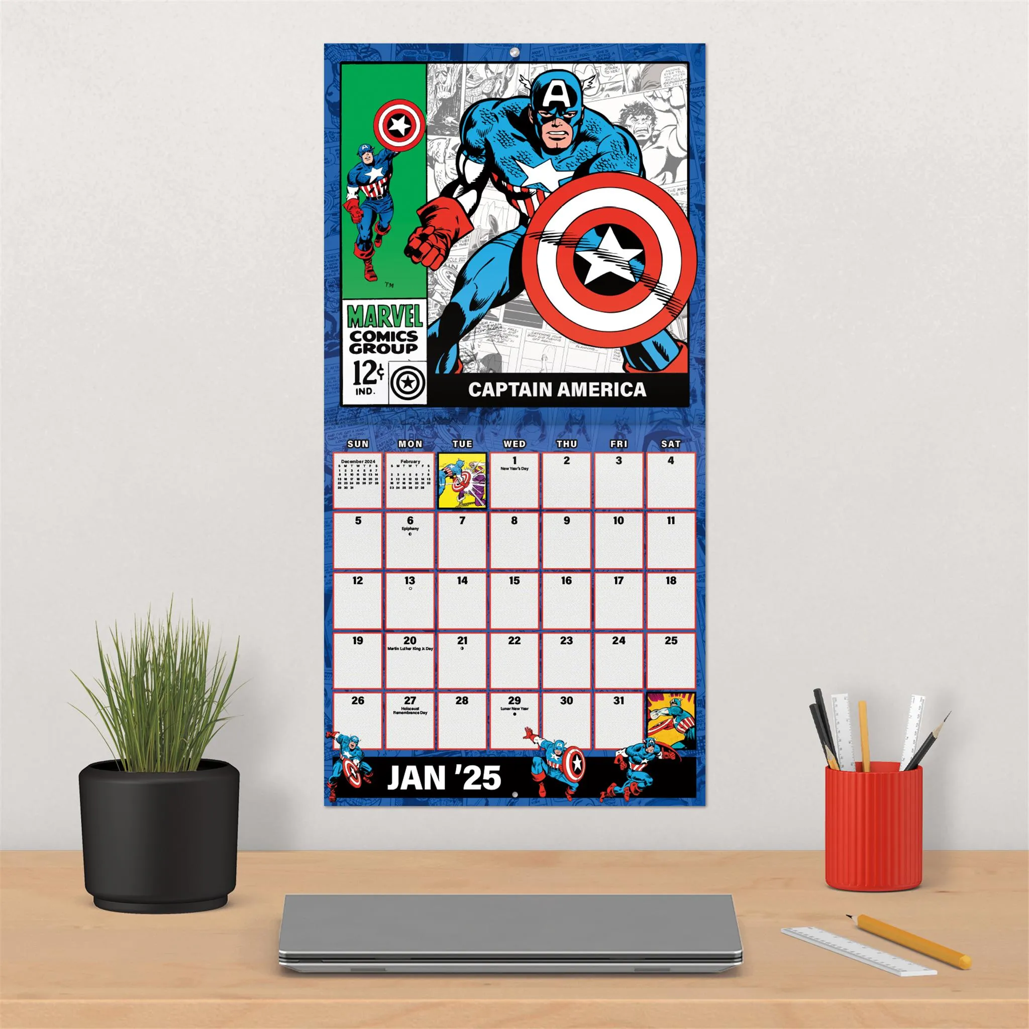 Marvel Comics with Print Wall 2025 Calendar