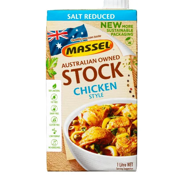 Massel Stock Liquid Salt Reduced Chicken Flavour, No Garlic, No Onion (1L)