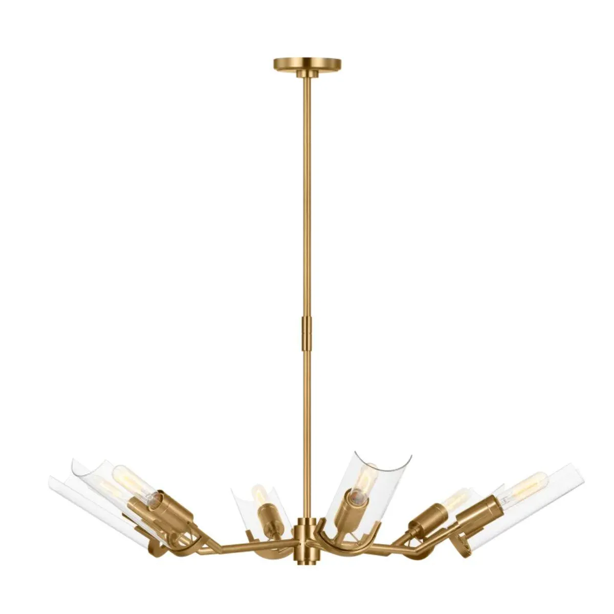 Mezzo 40 in. 6 Lights Chandelier Brushed Brass Finish