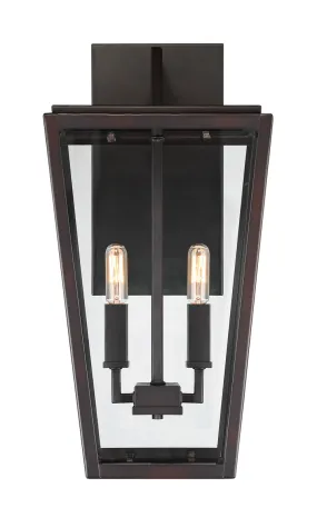 Milton 2-Light Outdoor Wall Lantern in English Bronze