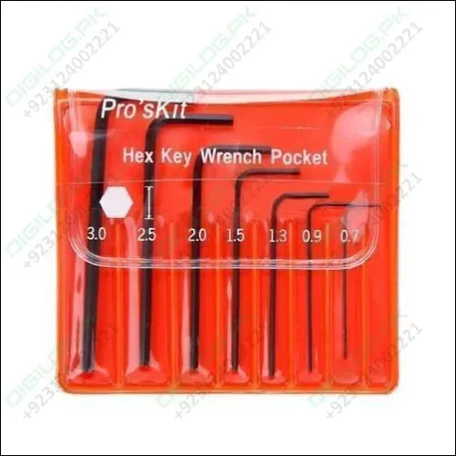 Miniature l Key Wrench Screwdriver Kit Hex Key Set Allen 7pcs 0.7-3.0mm 8pk-022 Proskit