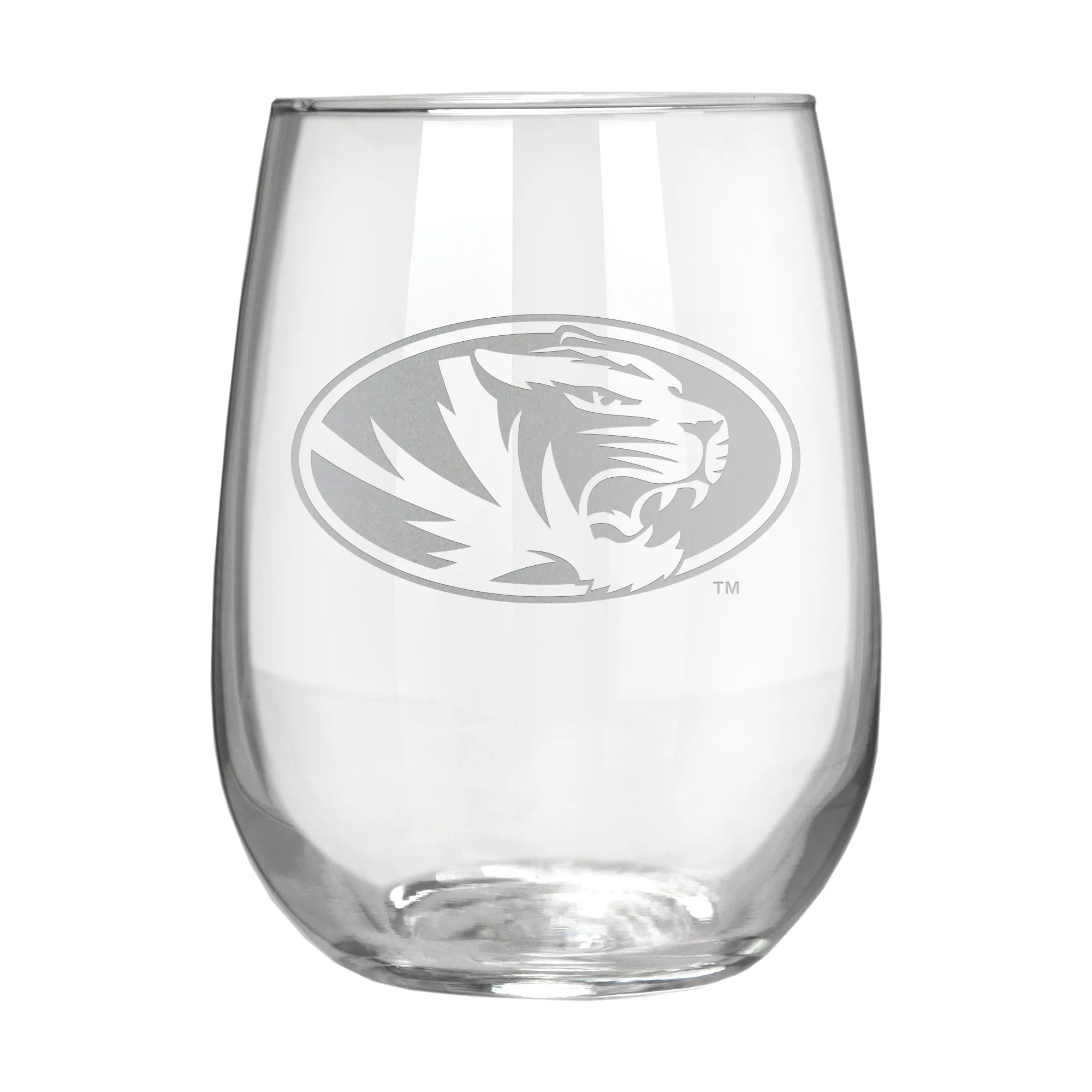 Missouri Tigers 17 oz. Stemless Wine Glass