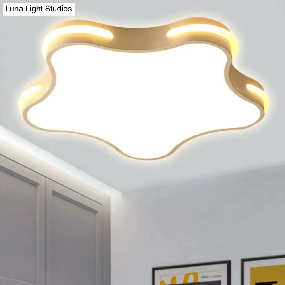 Modern White Star LED Ceiling Lamp for Boys' Bedroom