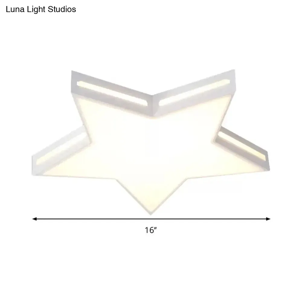 Modern White Star LED Ceiling Lamp for Boys' Bedroom