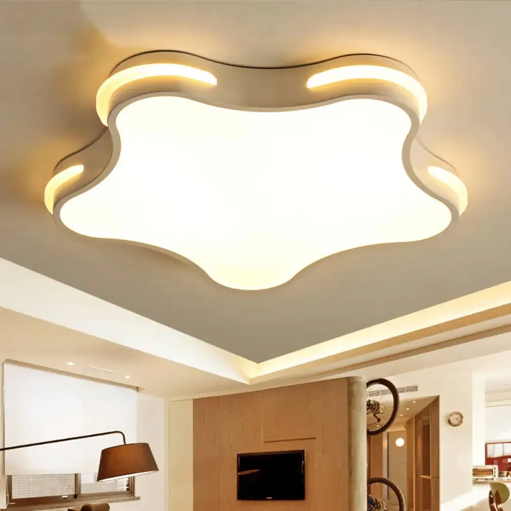 Modern White Star LED Ceiling Lamp for Boys' Bedroom