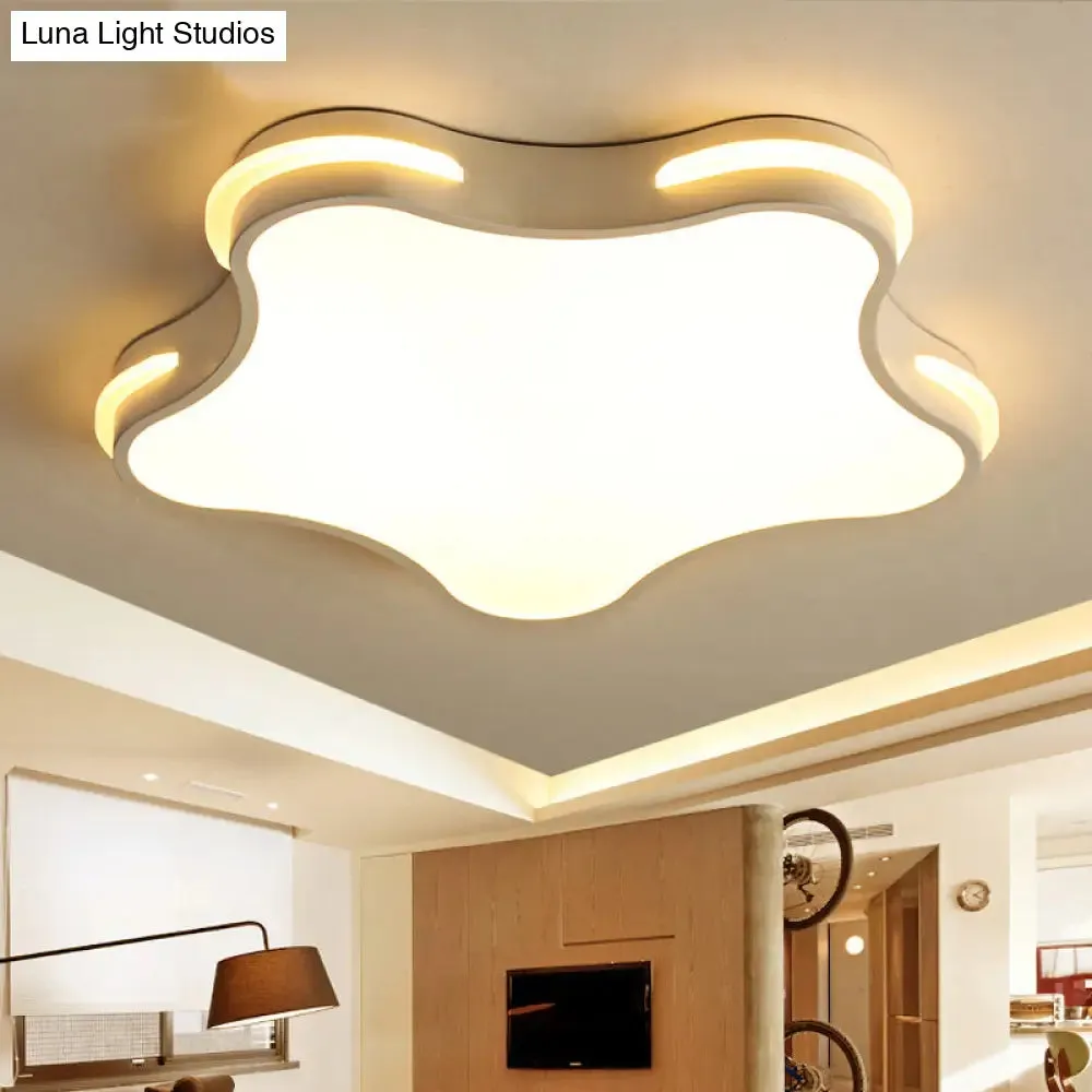 Modern White Star LED Ceiling Lamp for Boys' Bedroom