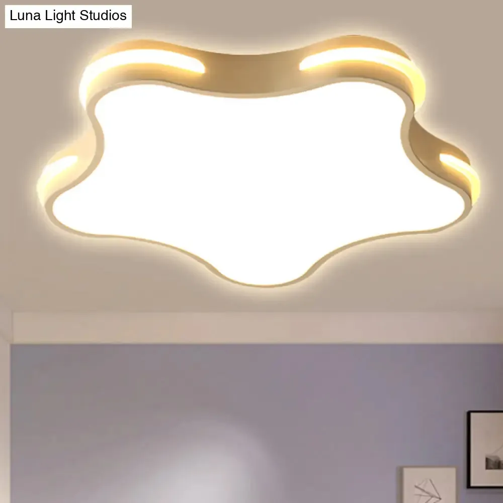 Modern White Star LED Ceiling Lamp for Boys' Bedroom