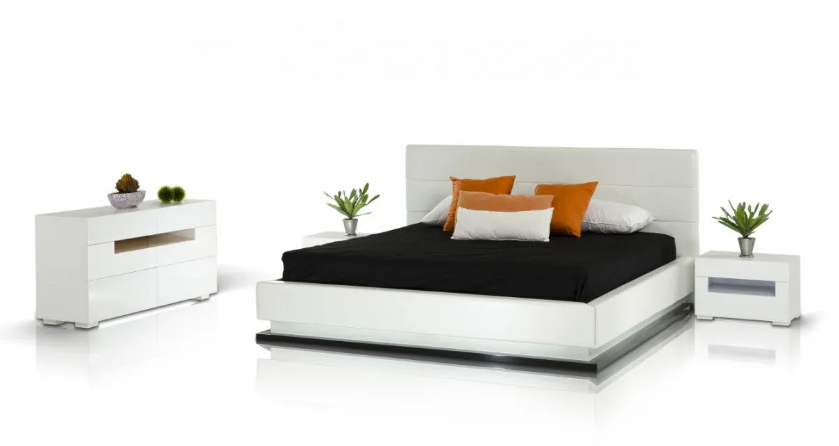 Modrest Infinity - Contemporary Platform Bed with Lights