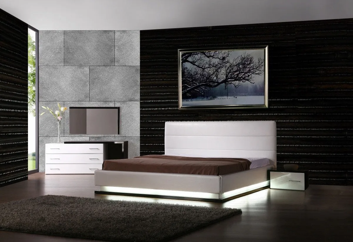 Modrest Infinity - Contemporary Platform Bed with Lights