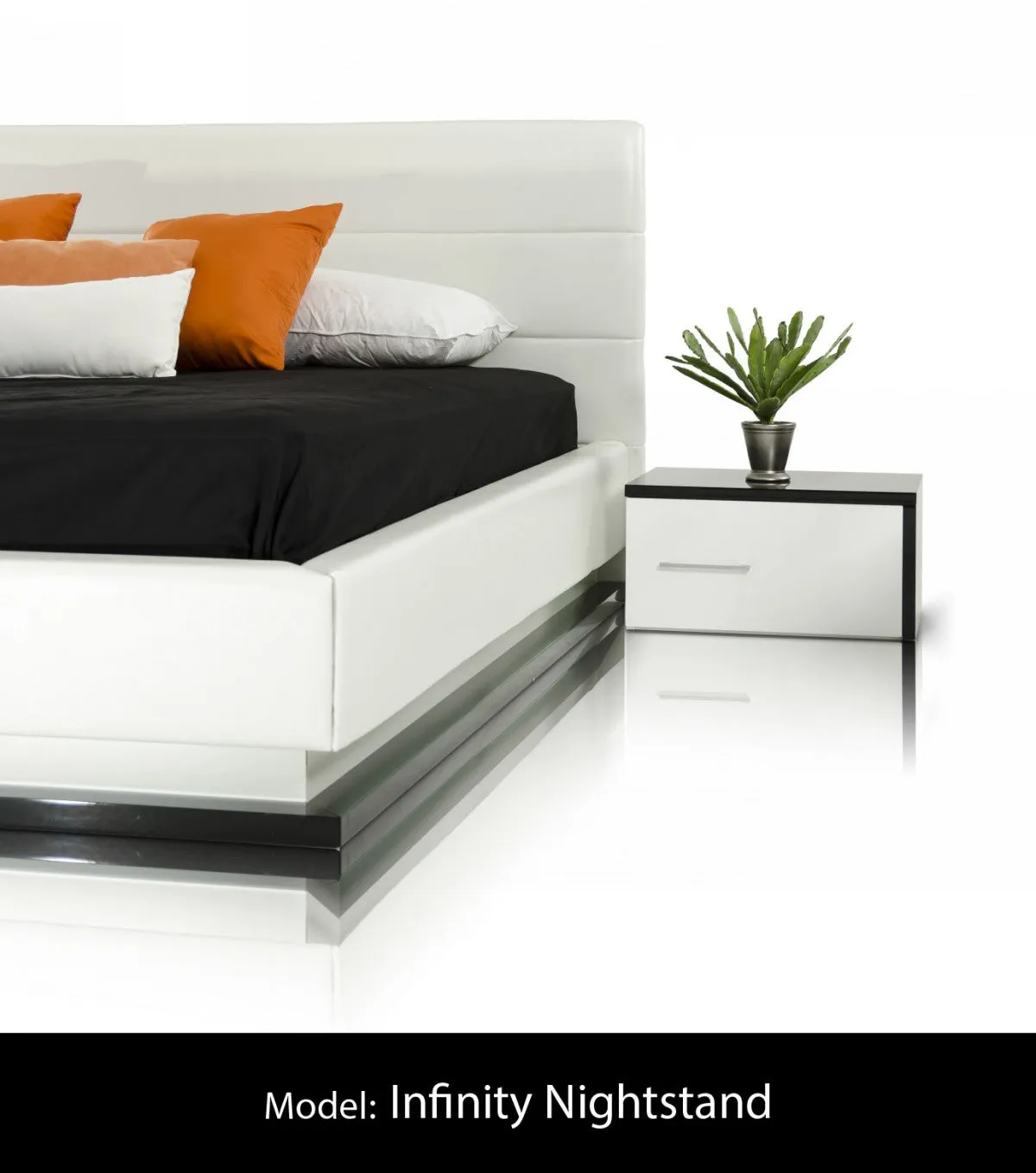 Modrest Infinity - Contemporary Platform Bed with Lights