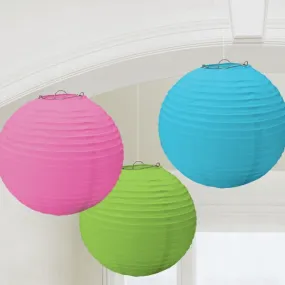 Multi-Colour Paper Lanterns 3pk