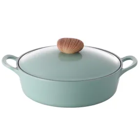 Neoflam Retro Low Casserole Pot 26cm 3.7L - Green Demer