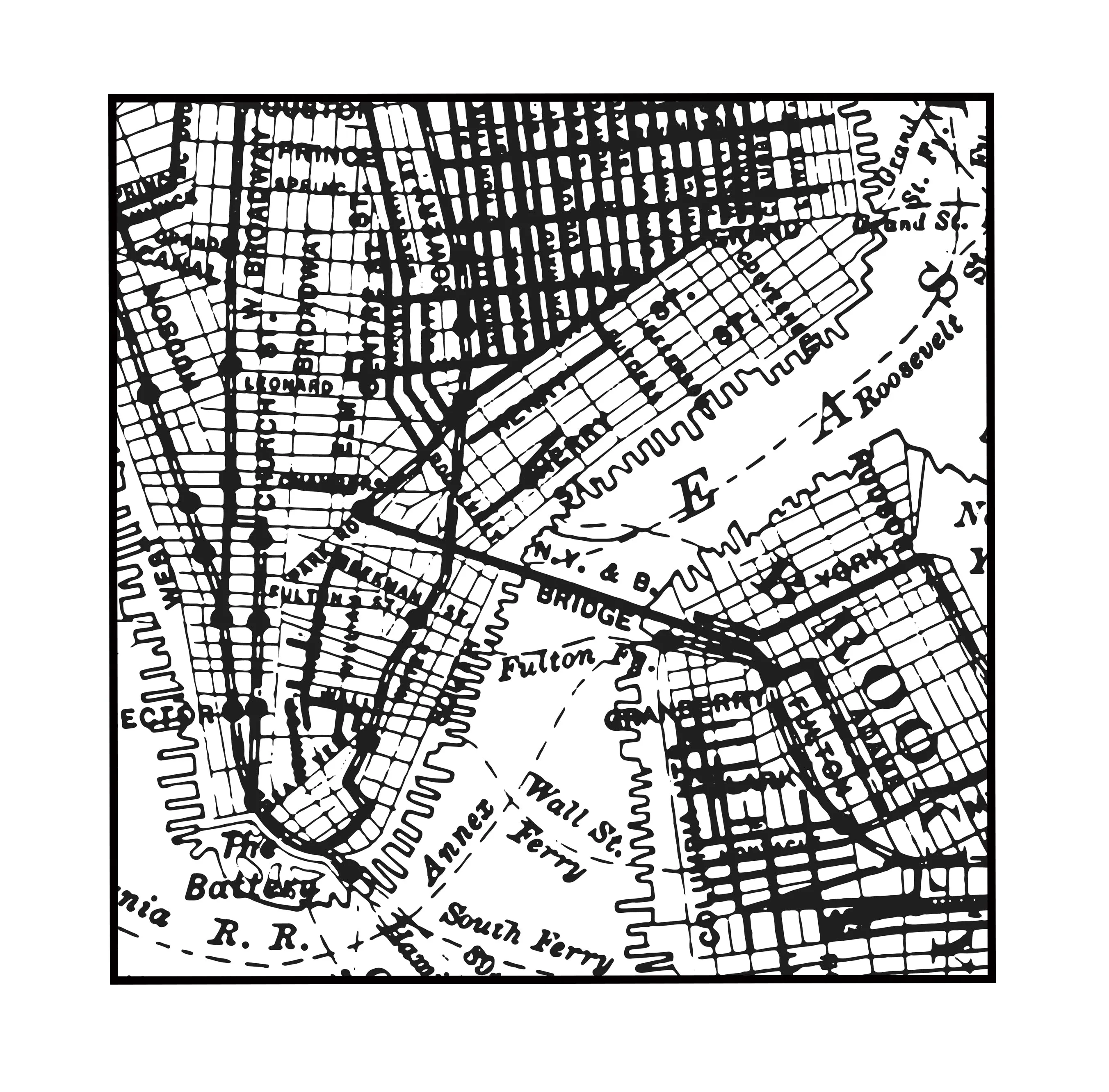 New York City Map Pocket Square