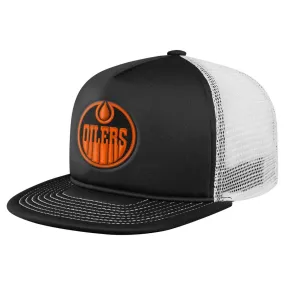 NHL Branded Youth Edmonton Oilers Foam Trucker Snapback Cap Black/White