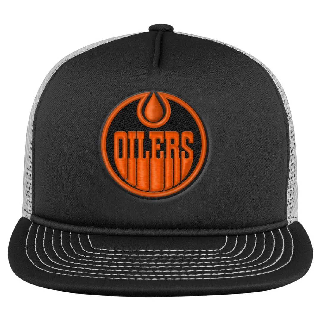 NHL Branded Youth Edmonton Oilers Foam Trucker Snapback Cap Black/White