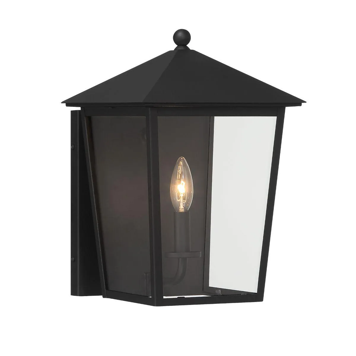 Noble Hill 15 In. Outdoor wall lantern Black Finish