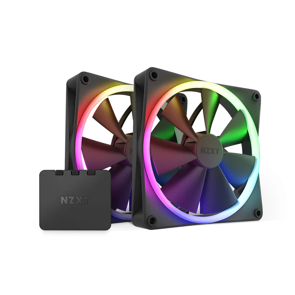 NZXT F140 RGB DUO 14cm Twin Pack 2 x Fan Kit Case Fan RF-D14DF-B1