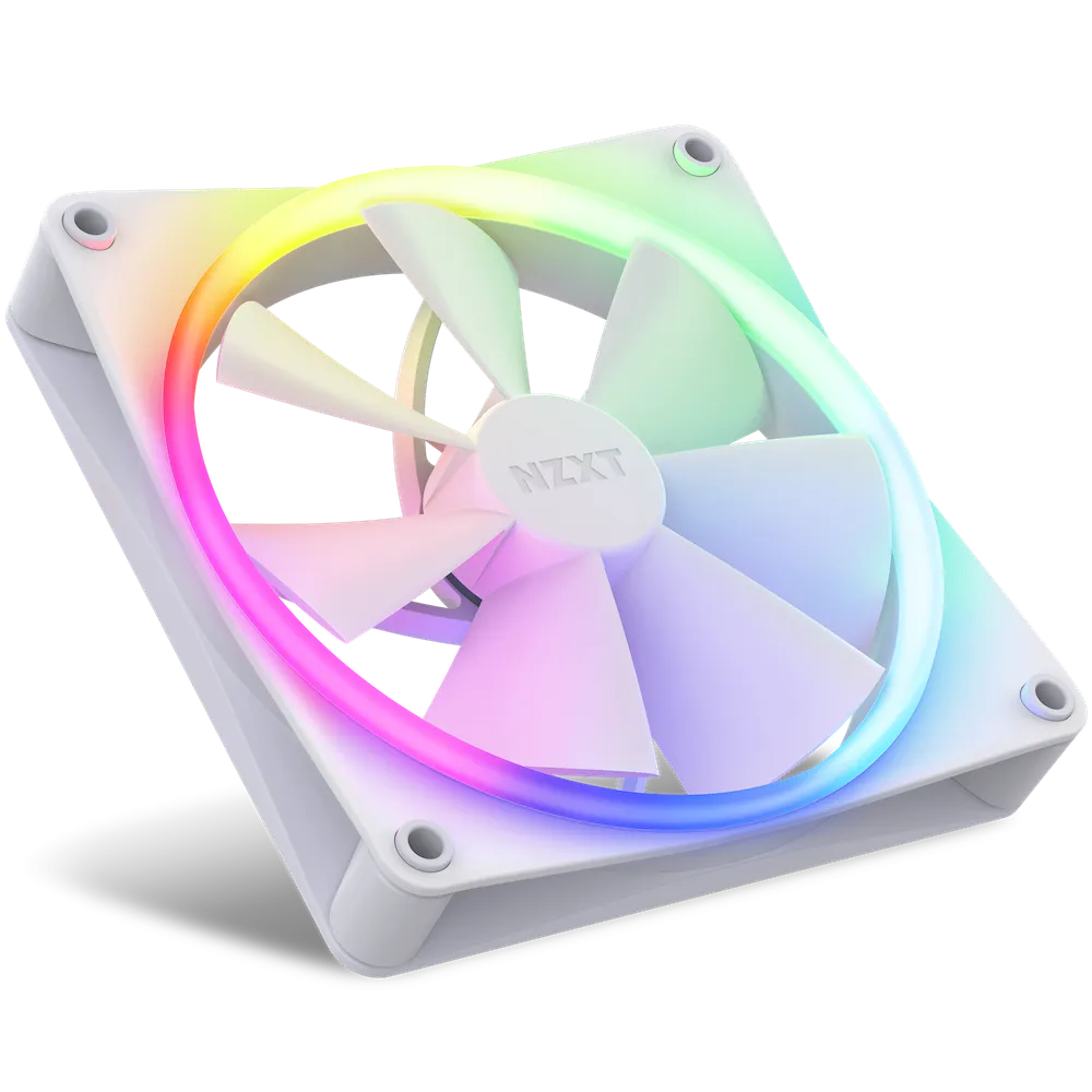 NZXT F140 RGB DUO 14cm Twin Pack WHITE 2 x Fan Kit Case Fan RF-D14DF-W1