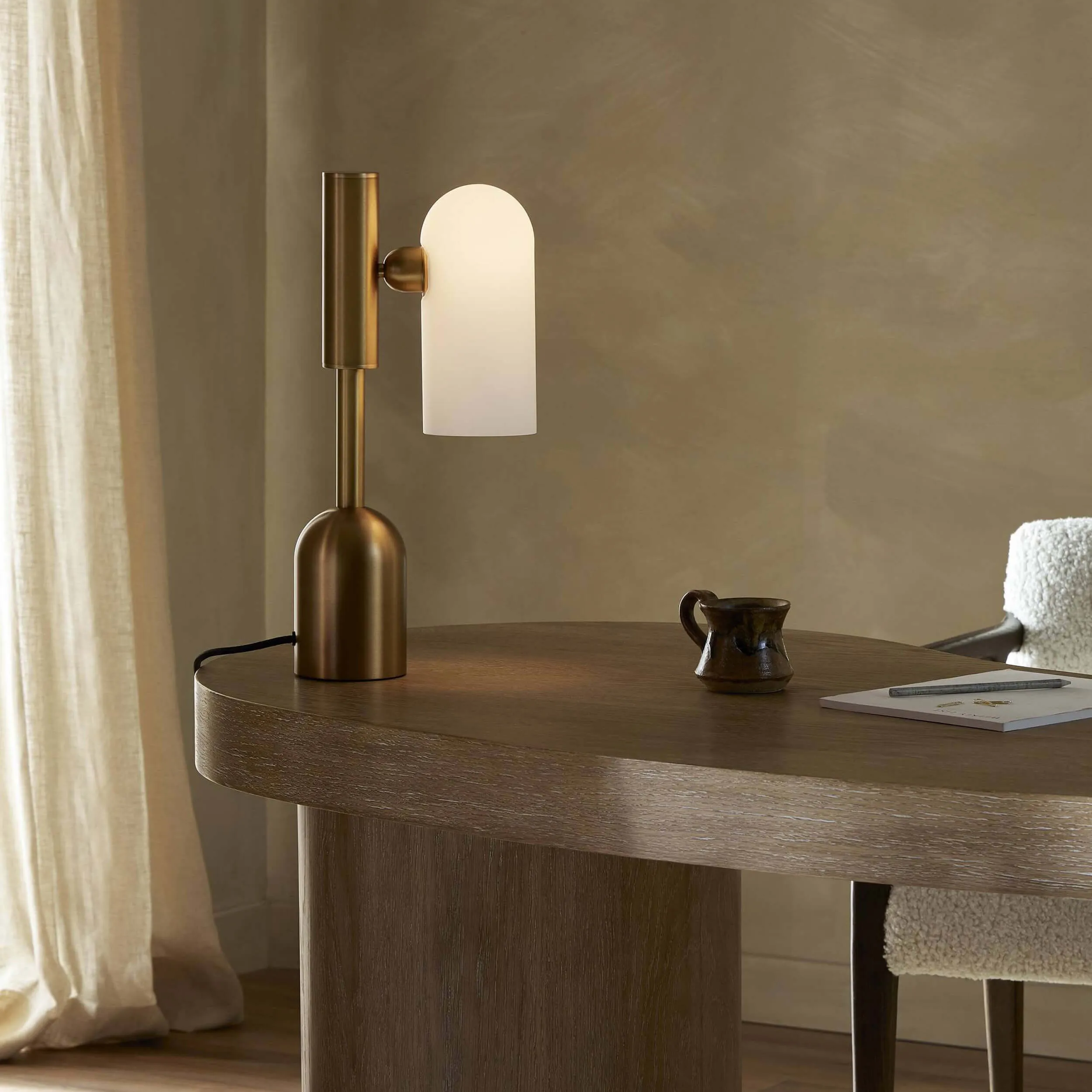 Odyssey Table Lamp, Burnished Brass