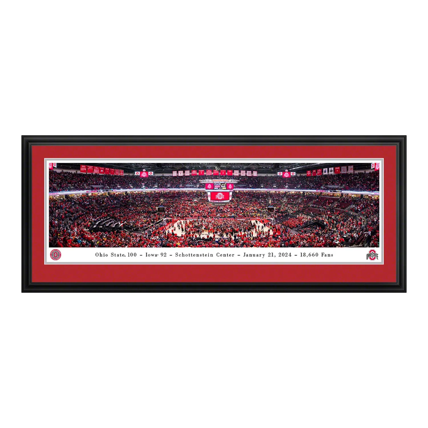 Ohio State Buckeyes Women's Basketball Deluxe Framed Panoramic Picture