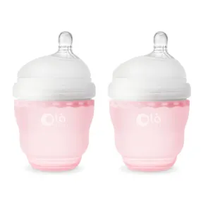 OlaBaby Silicone Gentle Bottle 120ml 2pk Rose