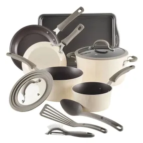 Open Box - Rachael Ray Cook   Create 11pc Aluminum Nonstick Cookware Set - Almond