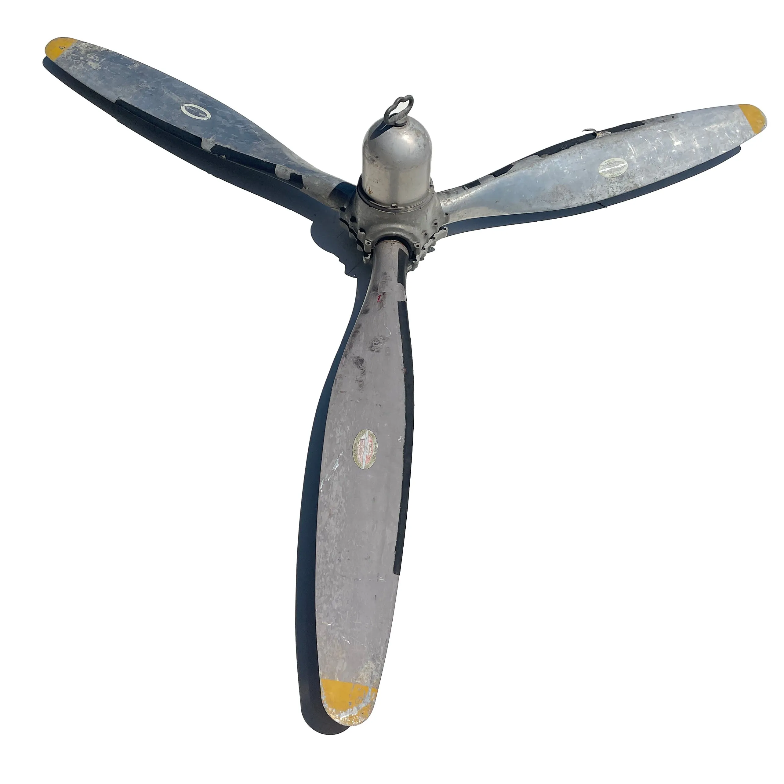 Original U.S. WWII B-17 Flying Fortress / B-24 / C-47 Propeller 3-Blade Set with Partial Hub Assembly & Dome - Hamilton Standard