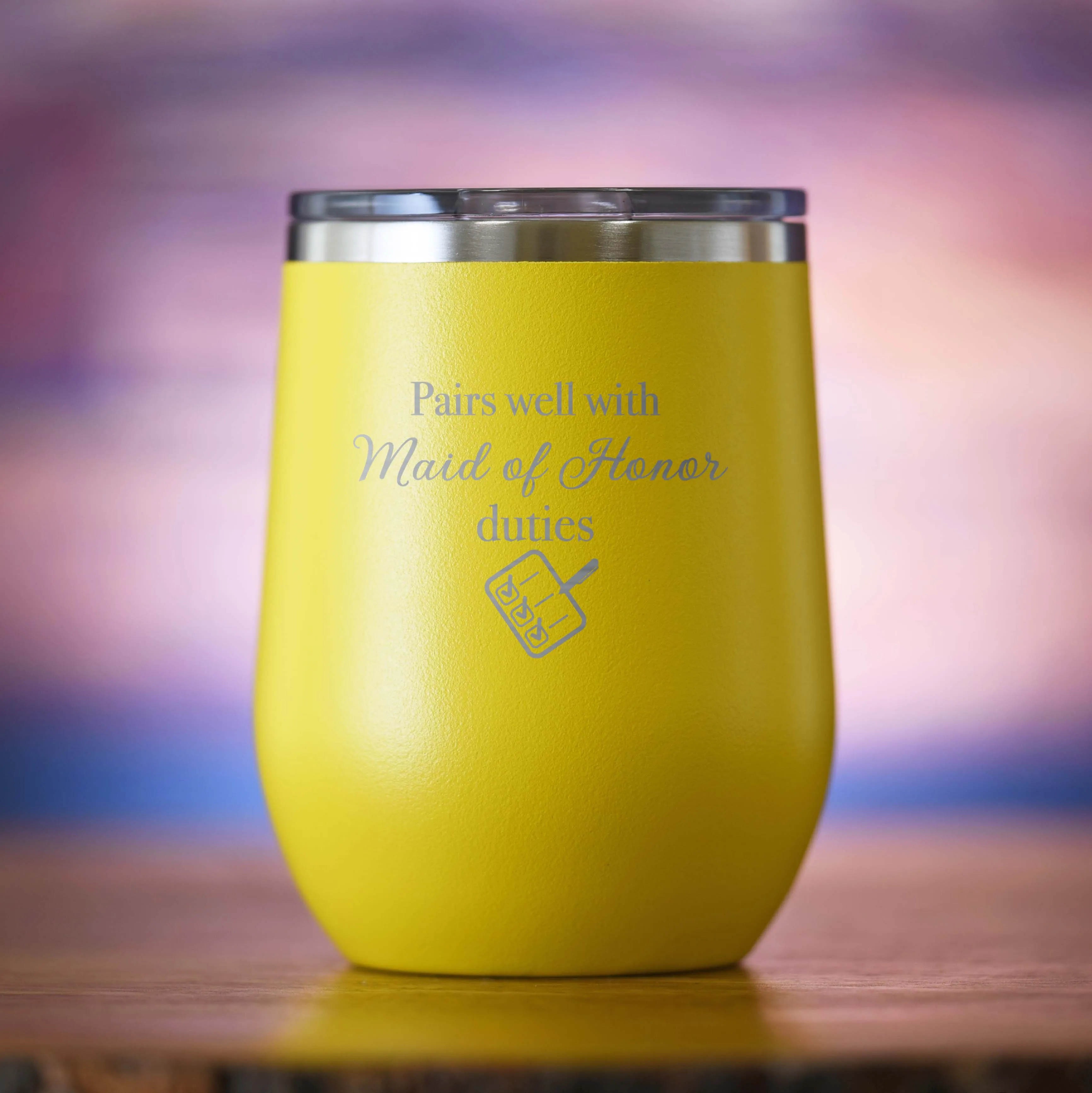 Pairs Well With Maid of Honor Duties Wine Tumbler Gift