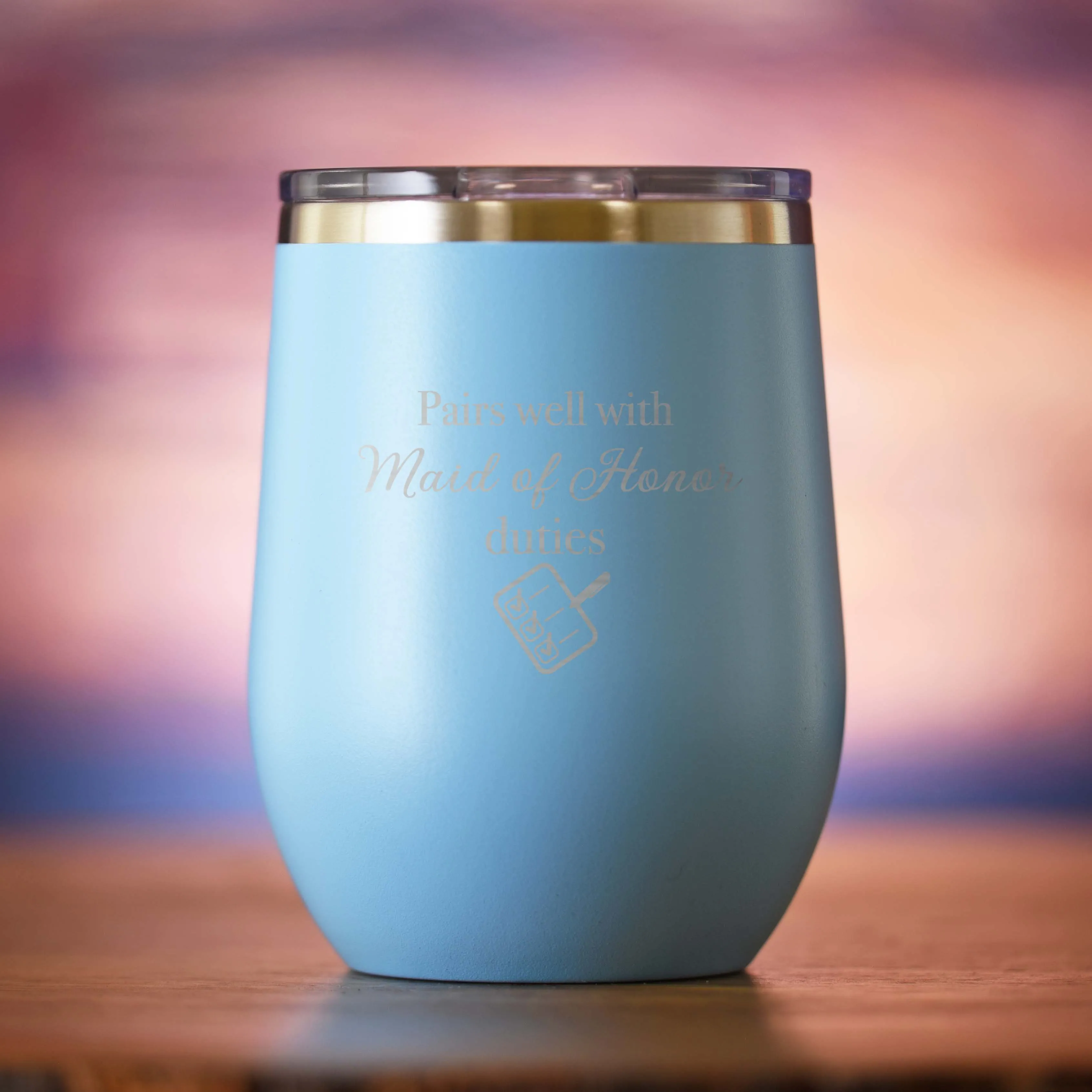 Pairs Well With Maid of Honor Duties Wine Tumbler Gift