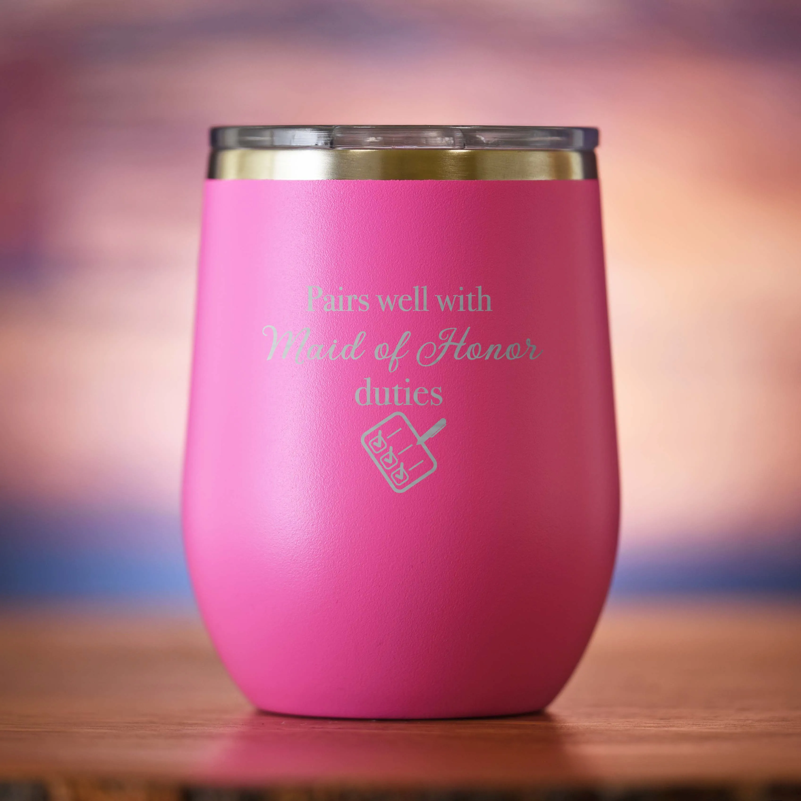 Pairs Well With Maid of Honor Duties Wine Tumbler Gift