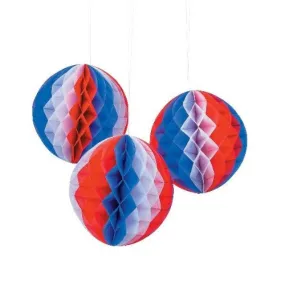 Patriotic Honeycomb Hanging Decorations