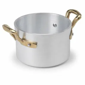 Pentole Agnelli ALMA10410 4" Aluminum Sauce Pan with Brass Handles