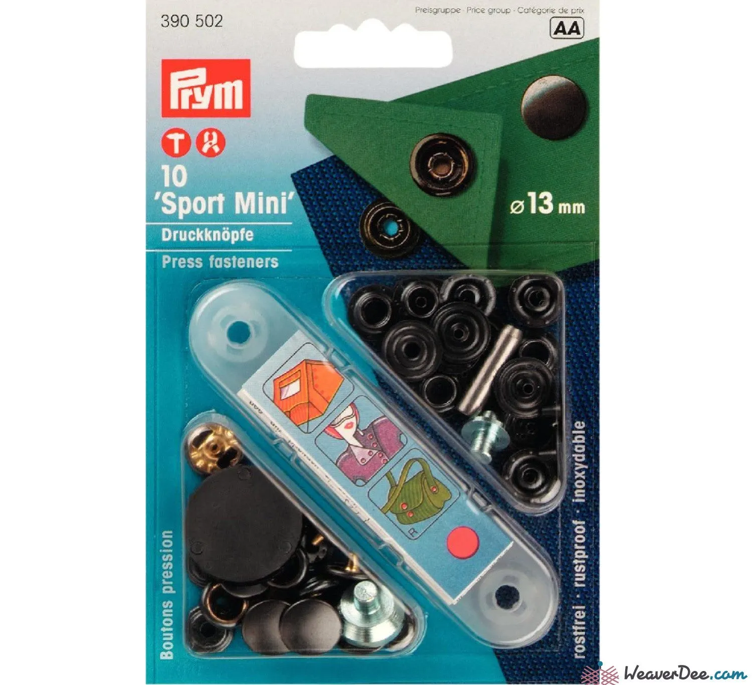 PRYM Press Studs (No-Sew) - Gun Black 13mm Heavyweight: Pack of 10