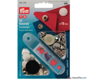 PRYM Press Studs (No-Sew) - White 15mm: Pack of 10