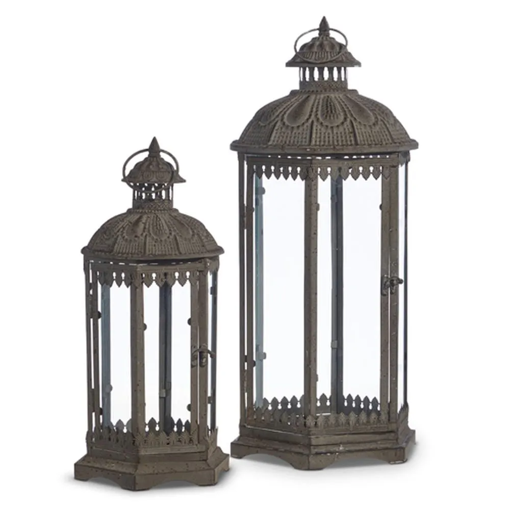 Raz Imports 2024 Farmstead 23.5" Antique Lanterns, Set of 2