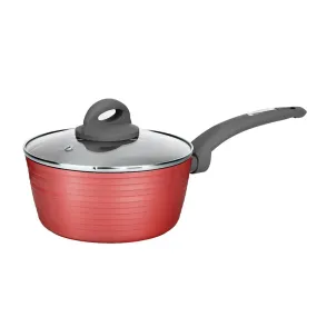 Saucepan Pot With Lid - Non-Stick Stylish Kitchen Cookware With Dark Gray Inside And Red Outside, 1.5 Quart  (Works With Model: Nccw12Red)