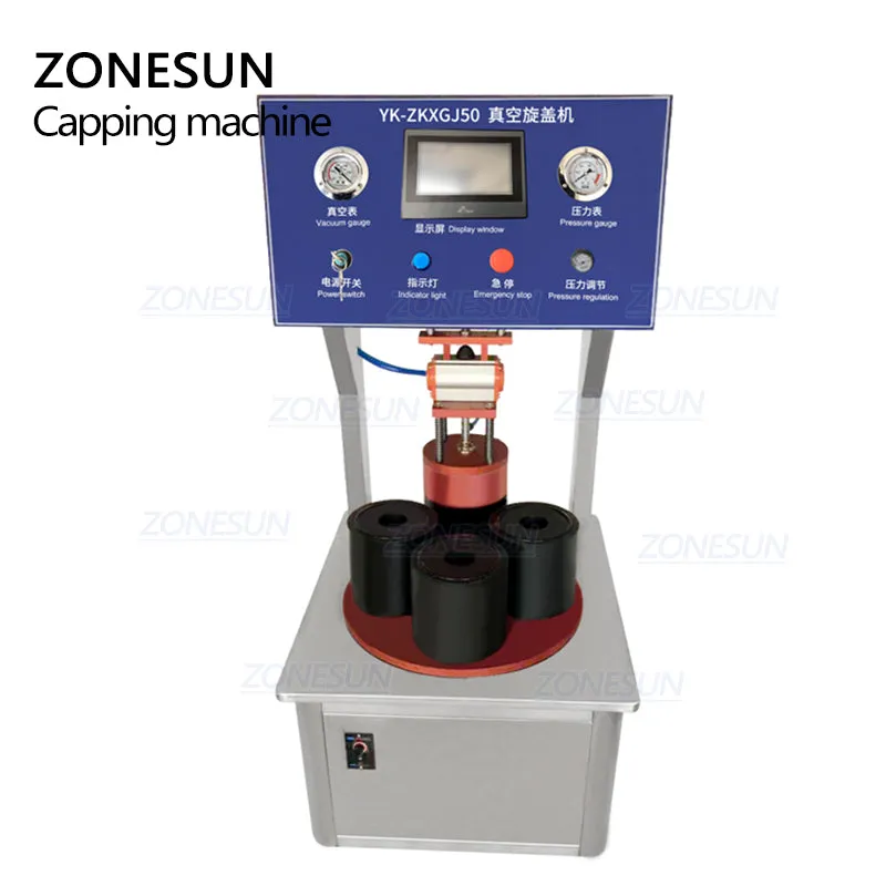 Semi Automatic Vacuum Bottle Capping Machine For Jam Jar Bottles