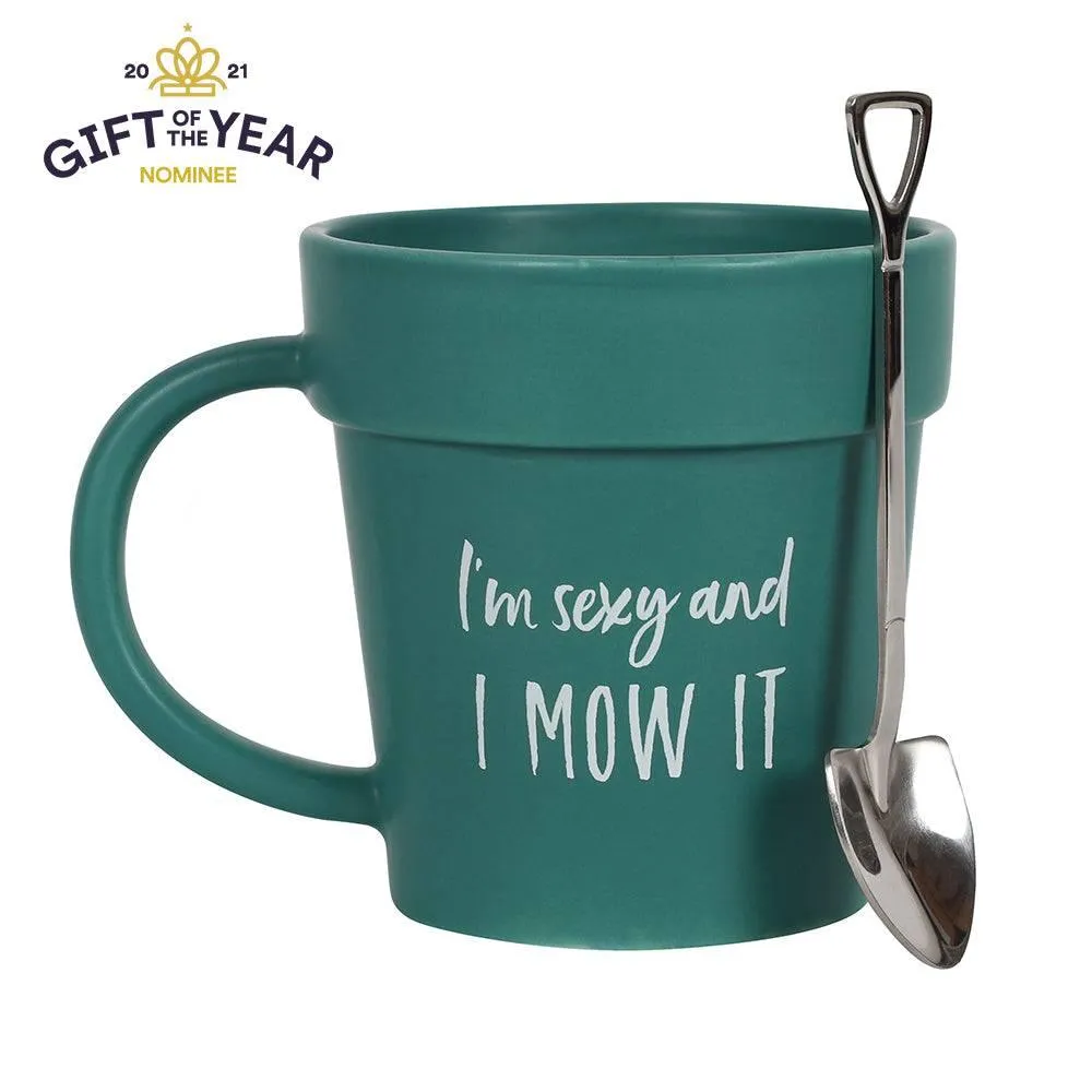 Sexy and I Mow It Pot Mug and Shovel Spoon