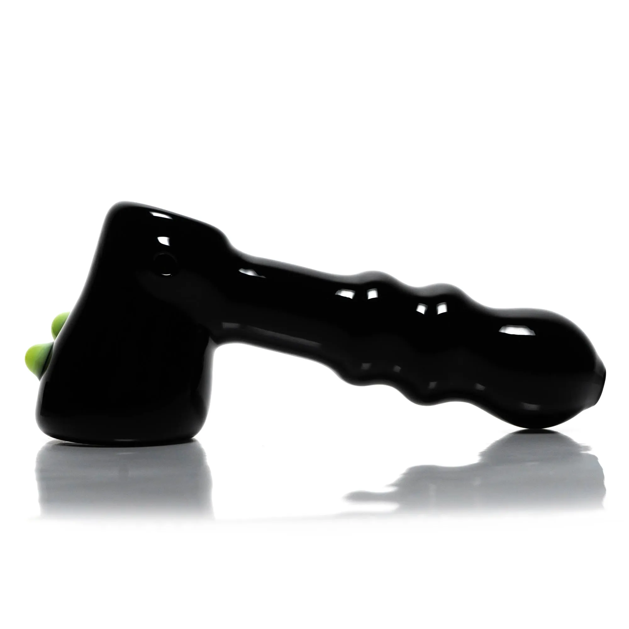 Shooters - Dimple Grip Hammer Bubbler - Black & Milky Green