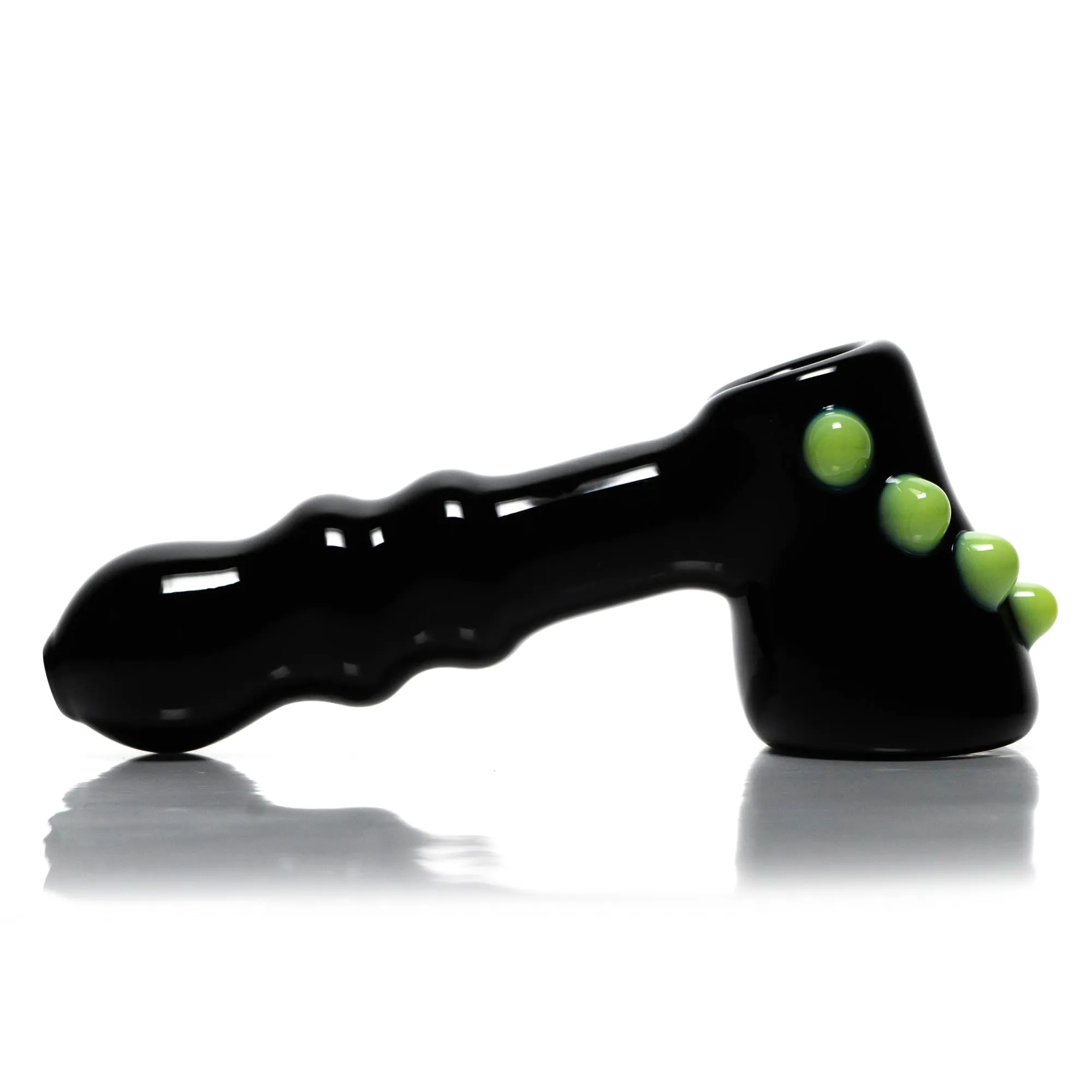 Shooters - Dimple Grip Hammer Bubbler - Black & Milky Green